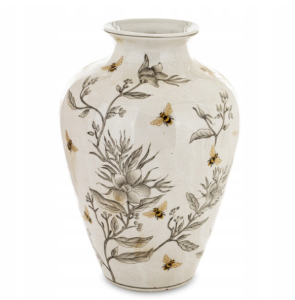  Porcelanowy wazon osłonka na kwiaty wiosenny kolorowy delikatny motyw