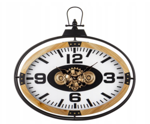 Zegar Ścienny Z Mechanizmem Owalny Industrialny Design złoty Modern wiszący