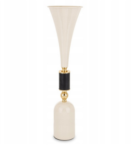 Wazon Dekoracyjny – Biały, Czarny, Złoty, Metalowy, 71 cm Osłonka flakon