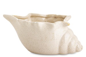 Wazon ceramiczny osłonka beżowa muszla muszelka naturalny wzór na kwiaty