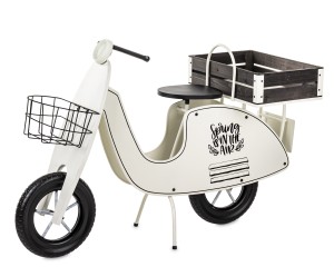 Kwietnik skuter motor metalowy na kwiaty ogrodowy ogród prowansja biały