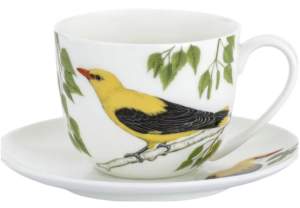 Filiżanka pojedyncza 300 ml Ptak polski Wilga na prezent kolorowa