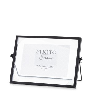 Czarna ramka na zdjęcie elegancka 15x10cm luksusowa ozdobna glamour pozioma