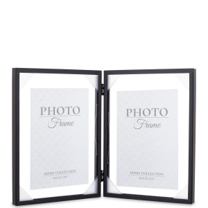 Czarna ramka na zdjęcie podwójna 10x15cm luksusowa ozdobna glamour książka