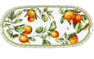 Patera porcelanowa paterka prostokątna pomarańcze organes letnia 33x16,5cm