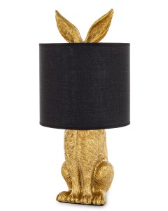Lampa stołowa pinterest loft boho czarny klosz złoty królik zając nietypowa