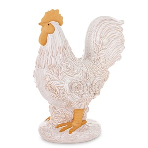 Figura figurka kura kurka biała ceramiczna dekoracja dom ogród ozdoba