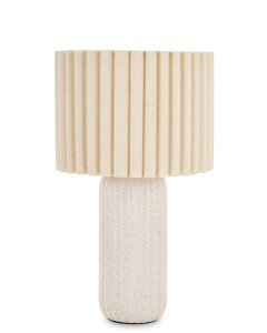 Lampa stołowa pinterest loft biała jasna beżowa pokrapiana cement Japandi