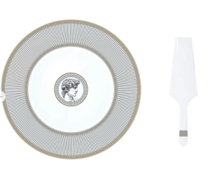 Talerz do serwowania 30cm + łopatka patera Versace do podawania ciasta