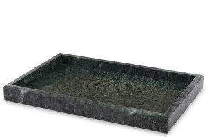 Taca talerz paterka patera ciemna 30cm marmurowa czarna szara ozdobna