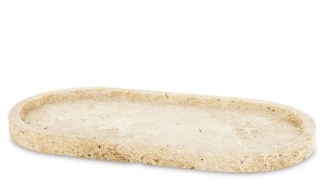 Taca talerz paterka patera jasna 30cm trawertyn beżowa owalna ozdobna