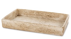 Taca talerz paterka patera jasna 30cm cementowa beżowa prostokątna ozdobna