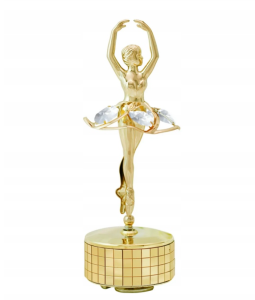 Figurka pozytywka złota baletnica CrystoKraft Swarovski Crystal dekoracja