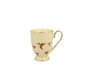 Kubek porcelanowy 400 ml porcelana kubeczek KOLIBRY elegancki ecru beżowy