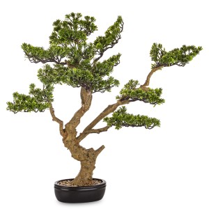 Roślina zielona dekoracyjna w doniczce brąz sztuczny kwiat drzewko Bonsai