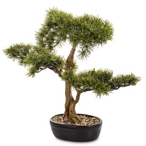 Roślina zielona dekoracyjna w doniczce brąz sztuczny kwiat drzewko Bonsai
