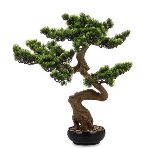 Roślina zielona dekoracyjna w doniczce brąz sztuczny kwiat drzewko Bonsai