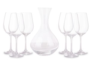 Bohemia VIOLA KPL do wino Zestaw 1+6 SET kpl karafka + lampki do wina