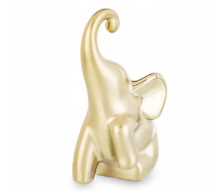 Figurka ceramiczna słoń złoty dekoracja wnętrz Słonik na Szczęście