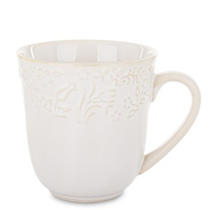 Kubek 400ml rustykalny prowansja natural porcelanowy kubeczek kremowy ecru
