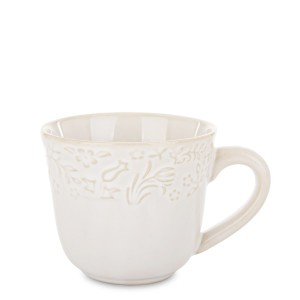 Filiżanka pojedyncza kremowa 120 ml espresso porcelana rustykalna prowansja