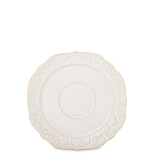 Spodek porcelanowy do filiżanki espresso kremowy ecru prowansja rustykalny