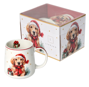 Kubek porcelanowy świąteczny kubeczek duży bajkowy 500ml święta piesek