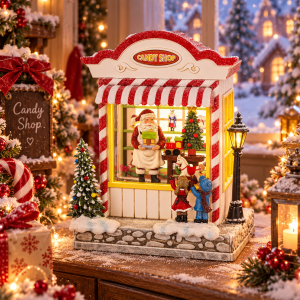 Sklep świąteczny Christmas Shop z choinką mikołaj store LED świeci