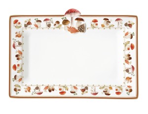 Patera ceramiczna prostokątna 35x25cm jesienna grzyby muchomory dekoracyjna