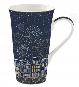 Kubek 600 ml świątecznych Porcelanowy Boże Narodzenie Fajerwerki Prezent