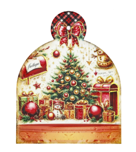 Podstawka Świąteczna Dzwonek 18x23 cm Choinka Prezenty Christmas Dekoracja