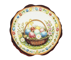 Podkładka Wielkanocna Easter 20 cm Koszyk z Pisankami Dekoracja Świąteczna