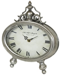 Stylowy zegar stojący 100423 srebrny