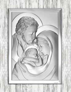 OBRAZ Święta Rodzina srebrny w Ramce na Prezent 815-0580