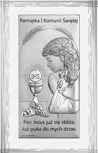 Srebrny Obraz Pamiątka Pierwszej Komunii Świętej 815-0479