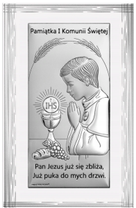 Srebrny Obraz Pamiątka Pierwszej Komunii Świętej 815-0482