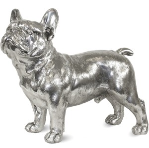 Figurka pies BULDOG srebrny 100546