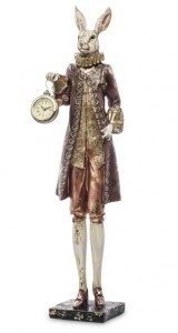 Figurka królika z zegarkiem retro 129145