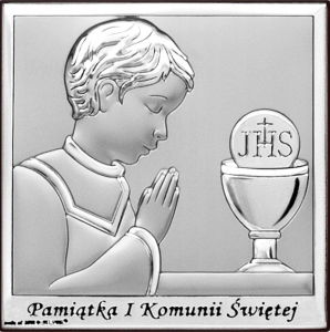 Srebrny Obraz Pamiątka Pierwszej Komunii Świętej 815-0509